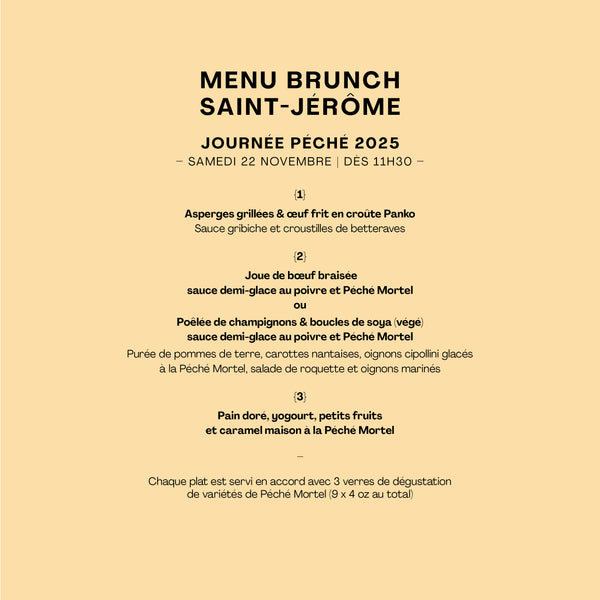 Brunch Péché | Pub Saint-Jérôme