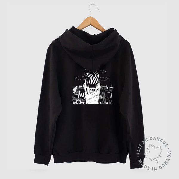 Black hooded zip-up jacket - Boire Prague